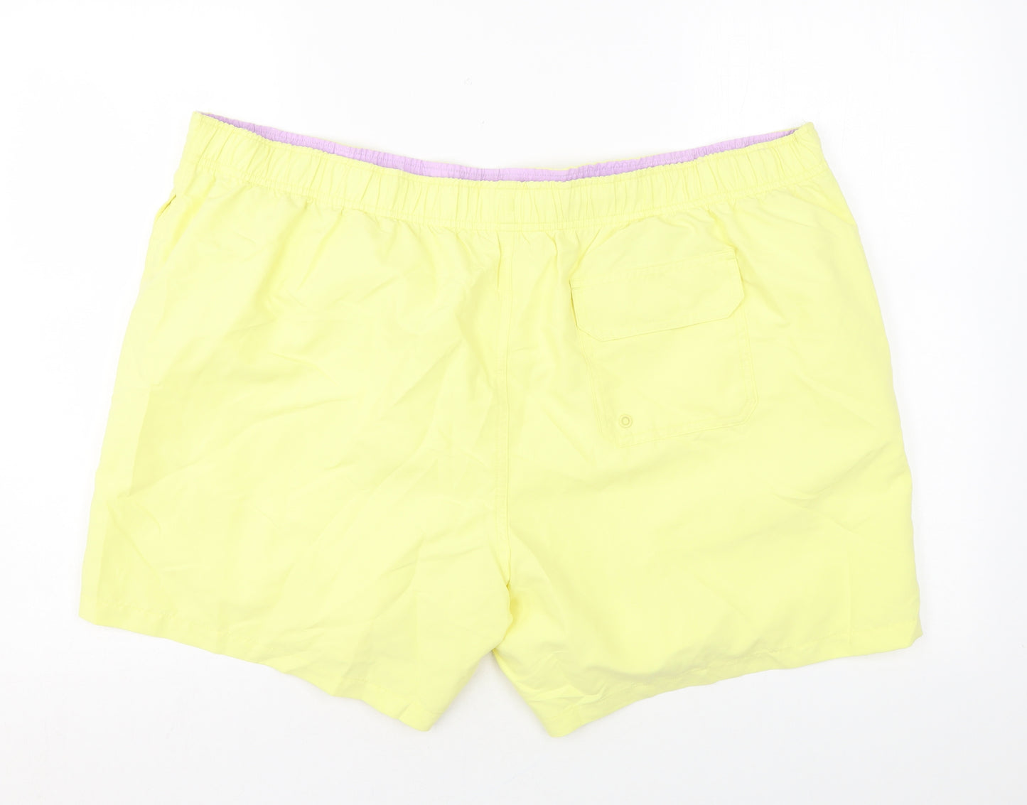 Marks and Spencer Mens Yellow Polyester Bermuda Shorts Size 3XL L6 in Regular Drawstring