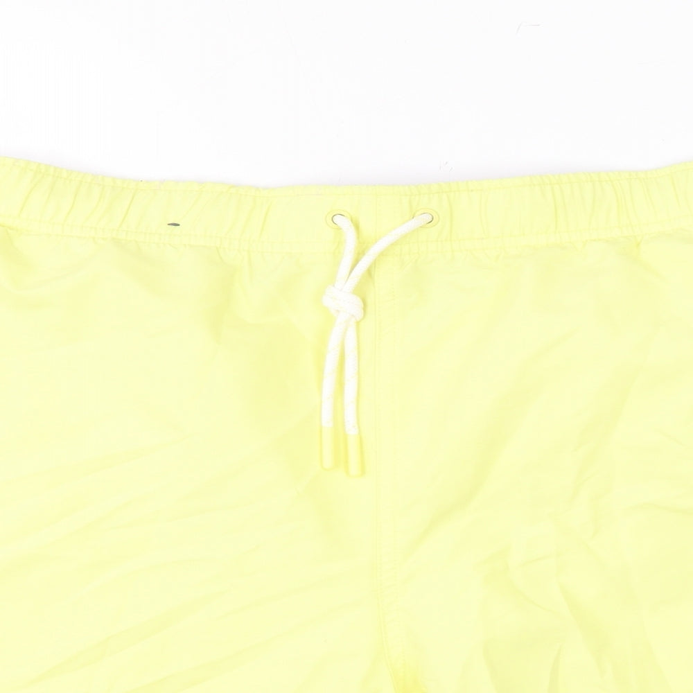 Marks and Spencer Mens Yellow Polyester Bermuda Shorts Size 3XL L6 in Regular Drawstring