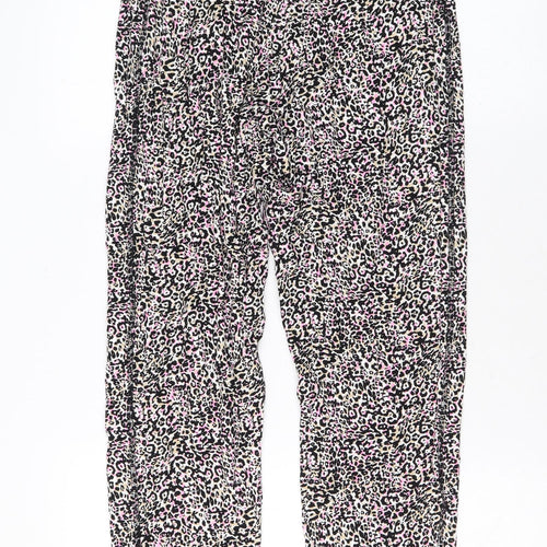 Marks and Spencer Womens Multicoloured Animal Print Viscose Jogger Trousers Size 8 L26 in Regular