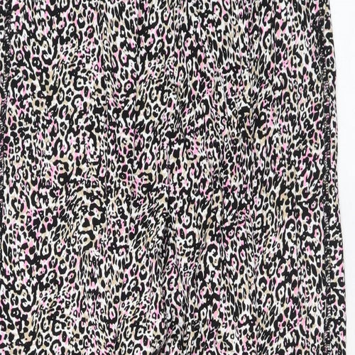 Marks and Spencer Womens Multicoloured Animal Print Viscose Jogger Trousers Size 8 L26 in Regular