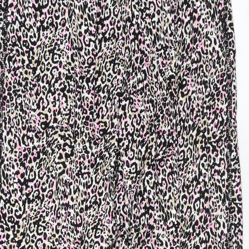 Marks and Spencer Womens Multicoloured Animal Print Viscose Jogger Trousers Size 8 L26 in Regular