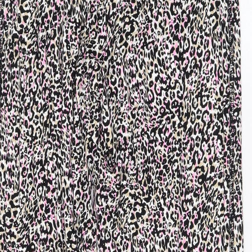Marks and Spencer Womens Multicoloured Animal Print Viscose Jogger Trousers Size 8 L26 in Regular