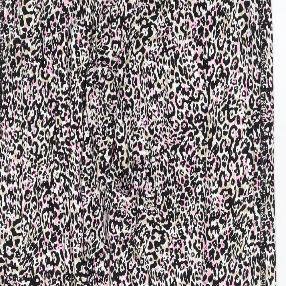 Marks and Spencer Womens Multicoloured Animal Print Viscose Jogger Trousers Size 8 L26 in Regular
