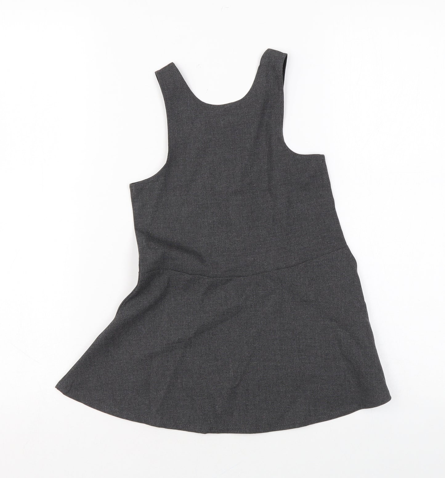 Marks and Spencer Girls Grey Polyester Skater Dress Size 2-3 Years Scoop Neck Zip