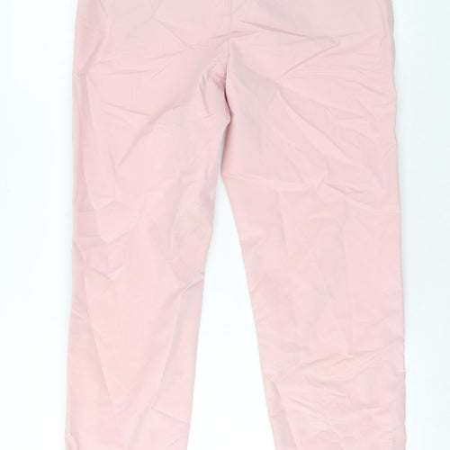 Marks and Spencer Womens Pink Cotton Trousers Size 8 L28 in Regular Zip