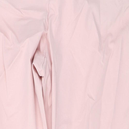 Marks and Spencer Womens Pink Cotton Trousers Size 8 L28 in Regular Zip