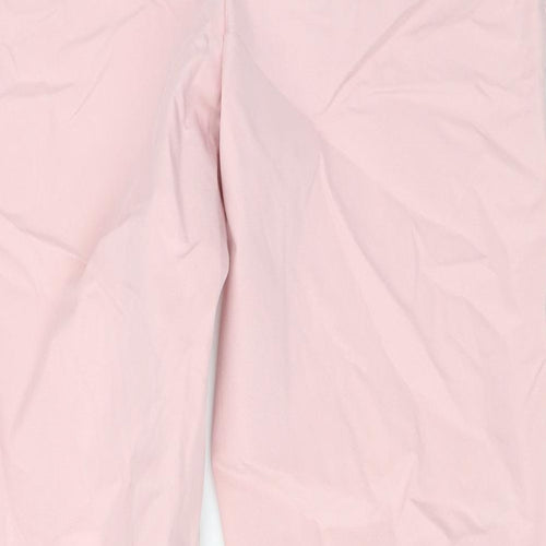 Marks and Spencer Womens Pink Cotton Trousers Size 8 L28 in Regular Zip