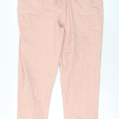 Marks and Spencer Womens Pink Cotton Skinny Jeans Size 16 L29 in Regular