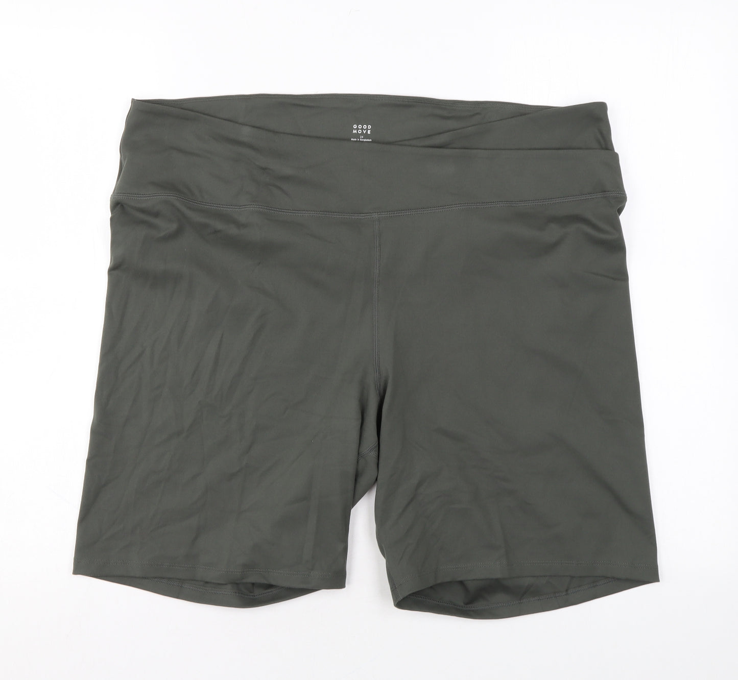 Good Move Womens Green Polyester Biker Shorts Size 24 L7 in Regular