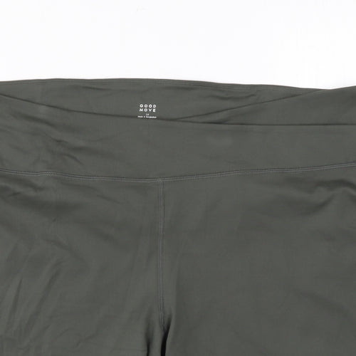 Good Move Womens Green Polyester Biker Shorts Size 24 L7 in Regular