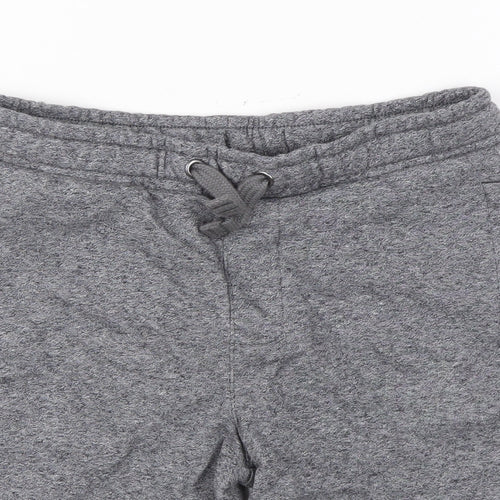 Marks and Spencer Boys Grey Cotton Sweat Shorts Size 7-8 Years Regular Drawstring