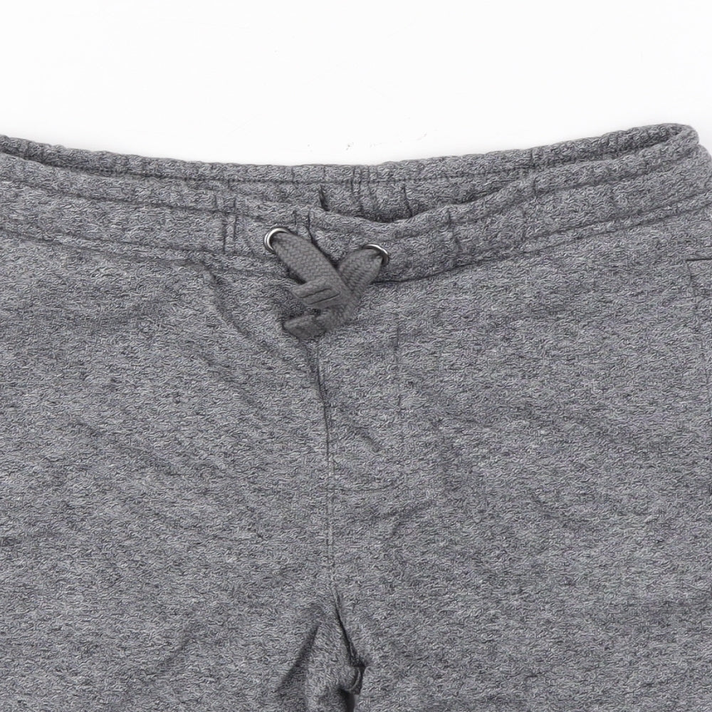 Marks and Spencer Boys Grey Cotton Sweat Shorts Size 7-8 Years Regular Drawstring