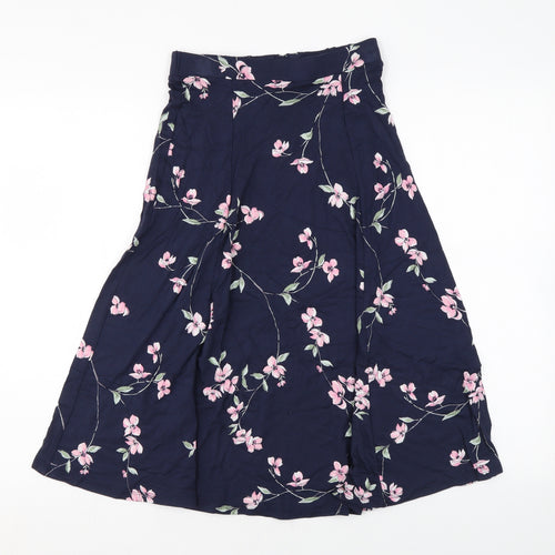 Marks and Spencer Womens Blue Floral Viscose Swing Skirt Size 6