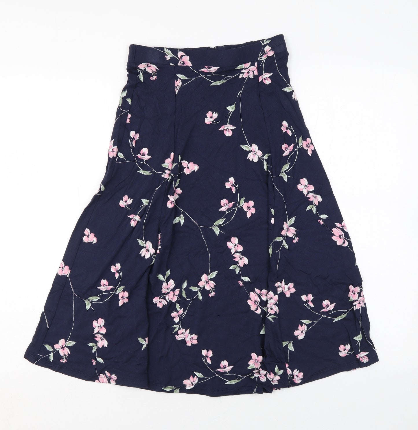 Marks and Spencer Womens Blue Floral Viscose Swing Skirt Size 6