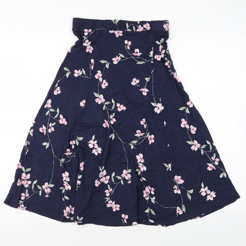 Marks and Spencer Womens Blue Floral Viscose Swing Skirt Size 6