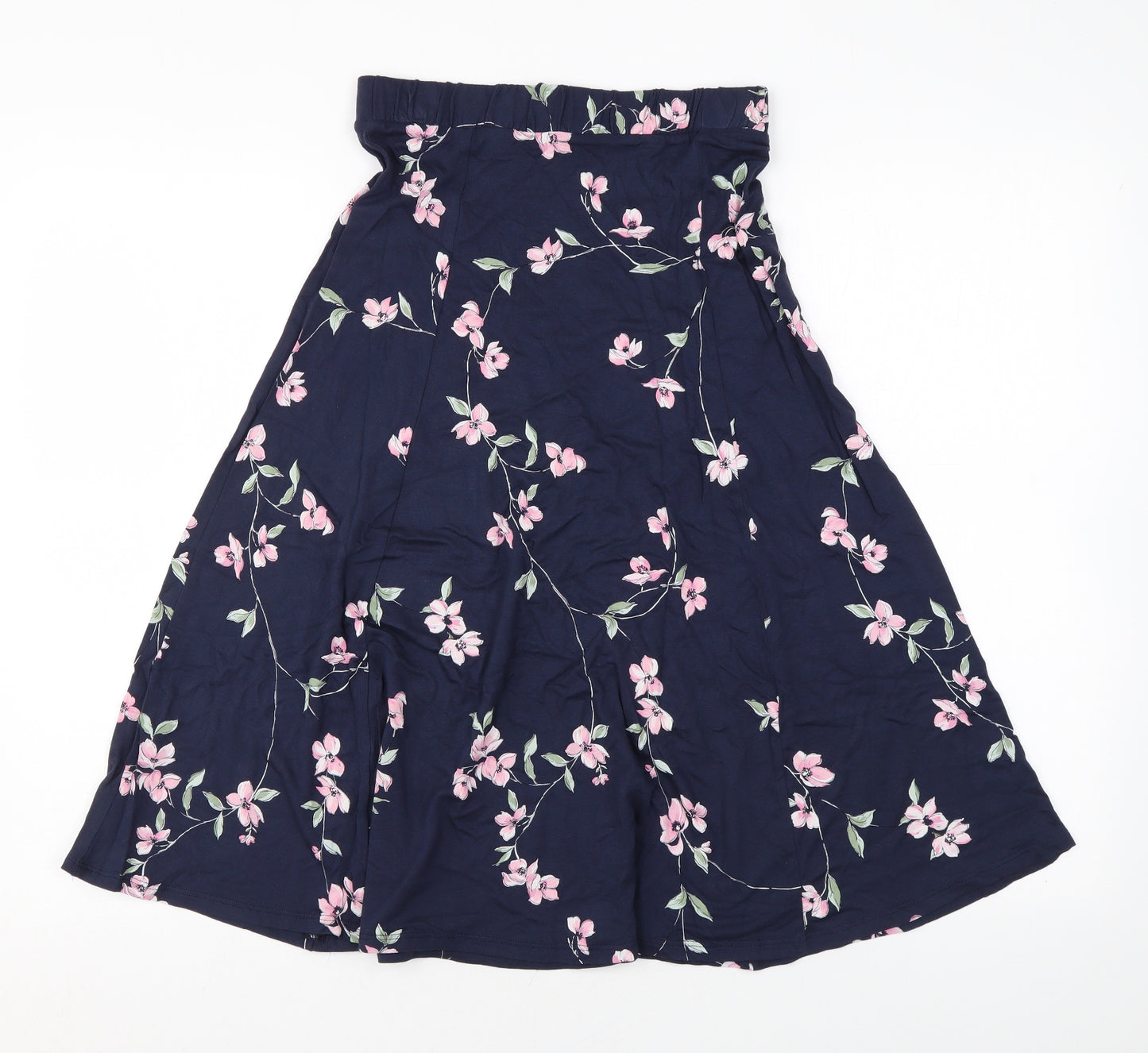 Marks and Spencer Womens Blue Floral Viscose Swing Skirt Size 6