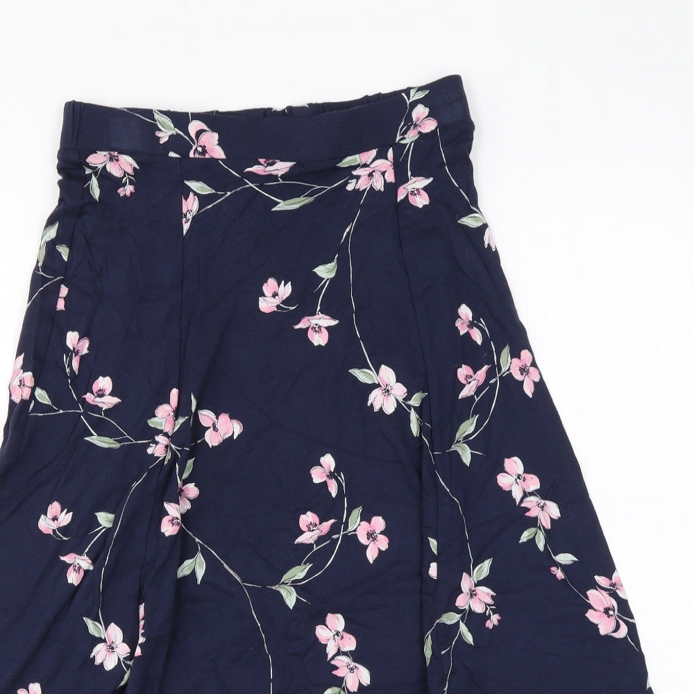 Marks and Spencer Womens Blue Floral Viscose Swing Skirt Size 6