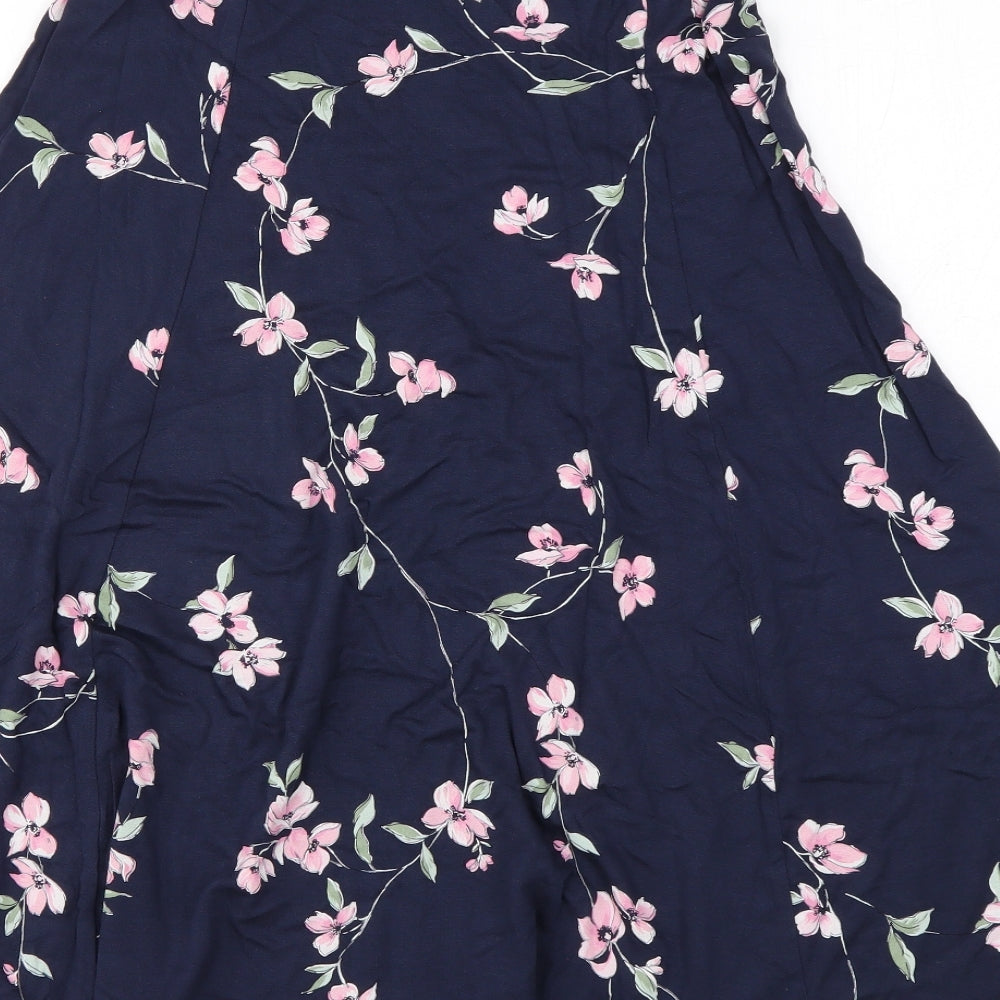 Marks and Spencer Womens Blue Floral Viscose Swing Skirt Size 6