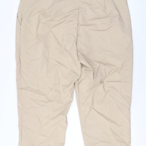 Marks and Spencer Womens Beige Cotton Capri Trousers Size 22 L20 in Regular Zip