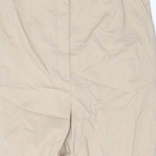 Marks and Spencer Womens Beige Cotton Capri Trousers Size 22 L20 in Regular Zip