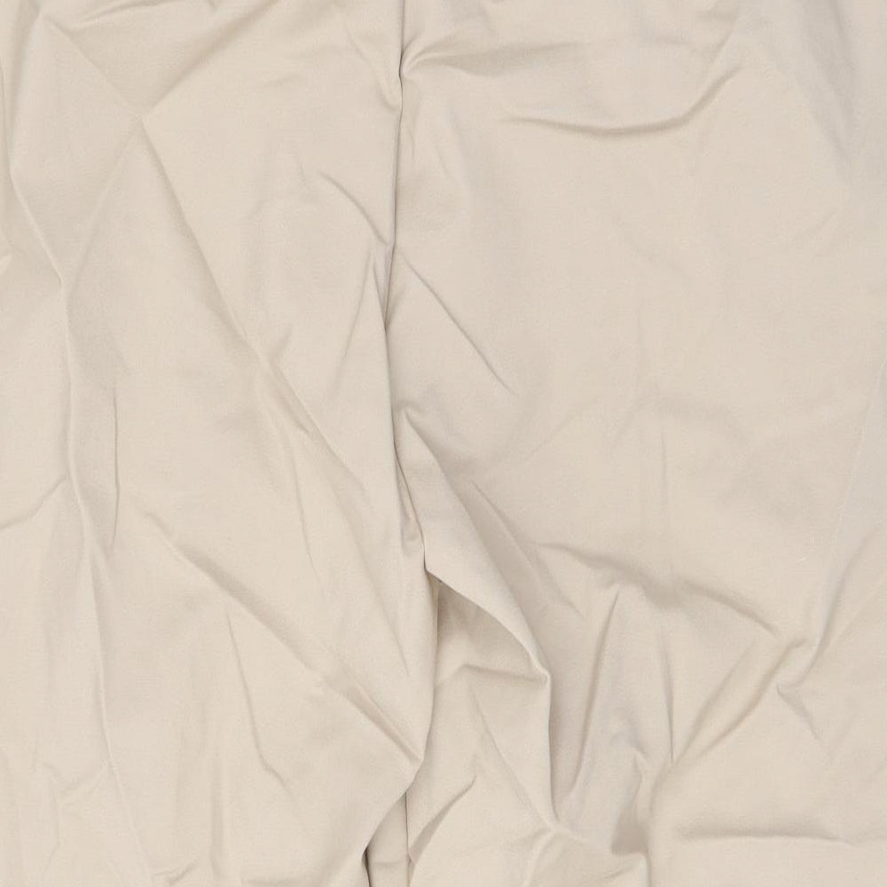 Marks and Spencer Womens Beige Cotton Capri Trousers Size 22 L20 in Regular Zip