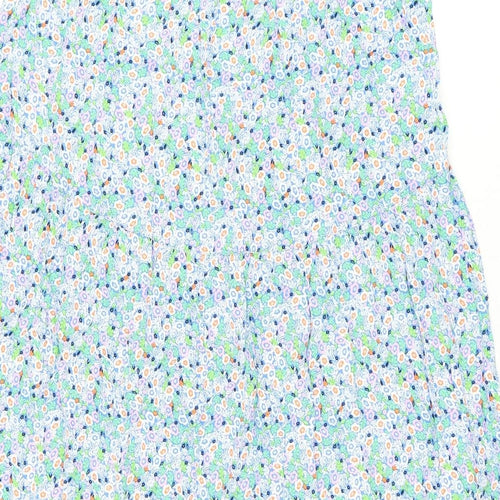 Marks and Spencer Womens Blue Floral Viscose Flare Skirt Size 14