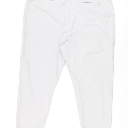 Marks and Spencer Womens Grey Cotton Chino Trousers Size 22 L27 in Regular Zip