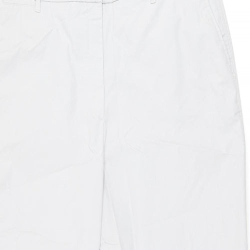 Marks and Spencer Womens Grey Cotton Chino Trousers Size 22 L27 in Regular Zip
