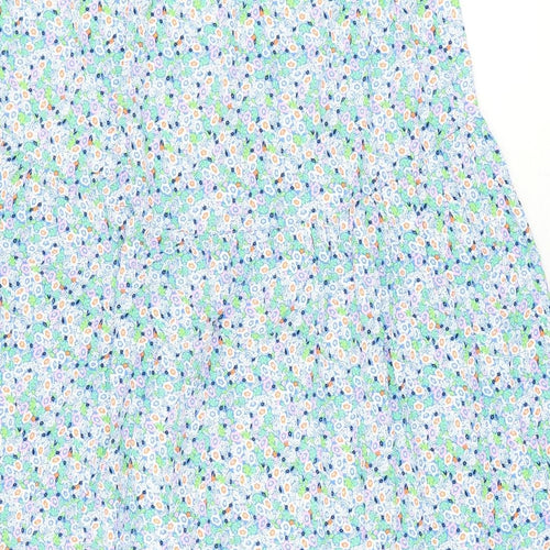 Marks and Spencer Womens Blue Floral Viscose Flare Skirt Size 16
