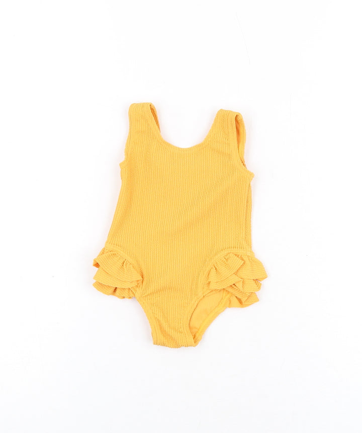 Marks and Spencer Girls Orange Polyester Unitard One-Piece Size 0-3 Months Pullover
