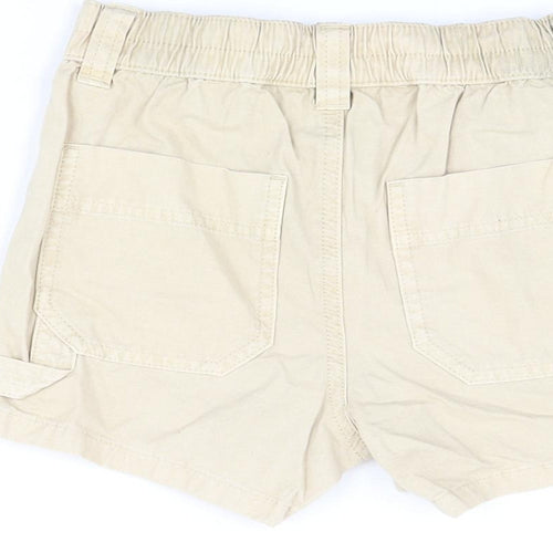 Marks and Spencer Girls Beige Cotton Bermuda Shorts Size 7-8 Years Regular Zip