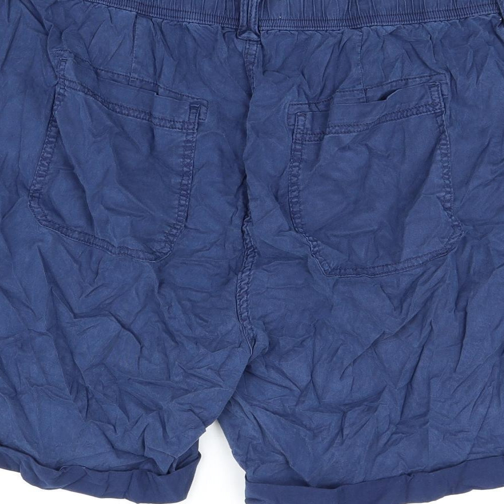 Marks and Spencer Womens Blue Lyocell Cargo Shorts Size 22 L7 in Regular Zip