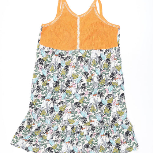 NEXT Womens Multicoloured Floral Cotton Shift Size 14 Scoop Neck Pullover