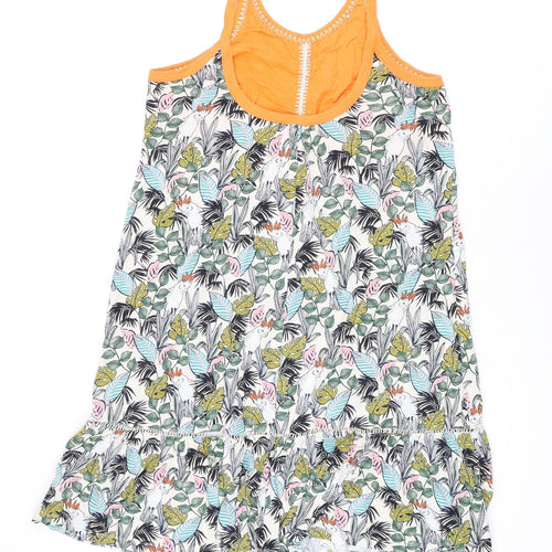 NEXT Womens Multicoloured Floral Cotton Shift Size 14 Scoop Neck Pullover