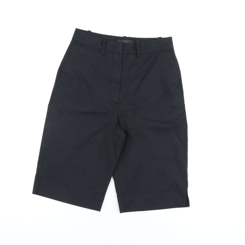 Marks and Spencer Womens Black Cotton Bermuda Shorts Size 6 L11 in Regular Zip