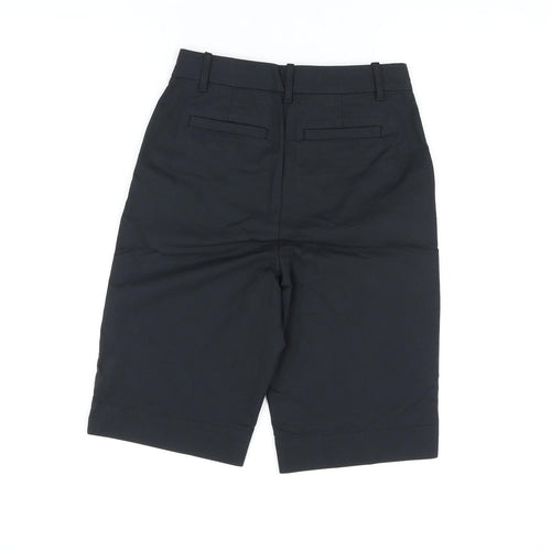 Marks and Spencer Womens Black Cotton Bermuda Shorts Size 6 L11 in Regular Zip