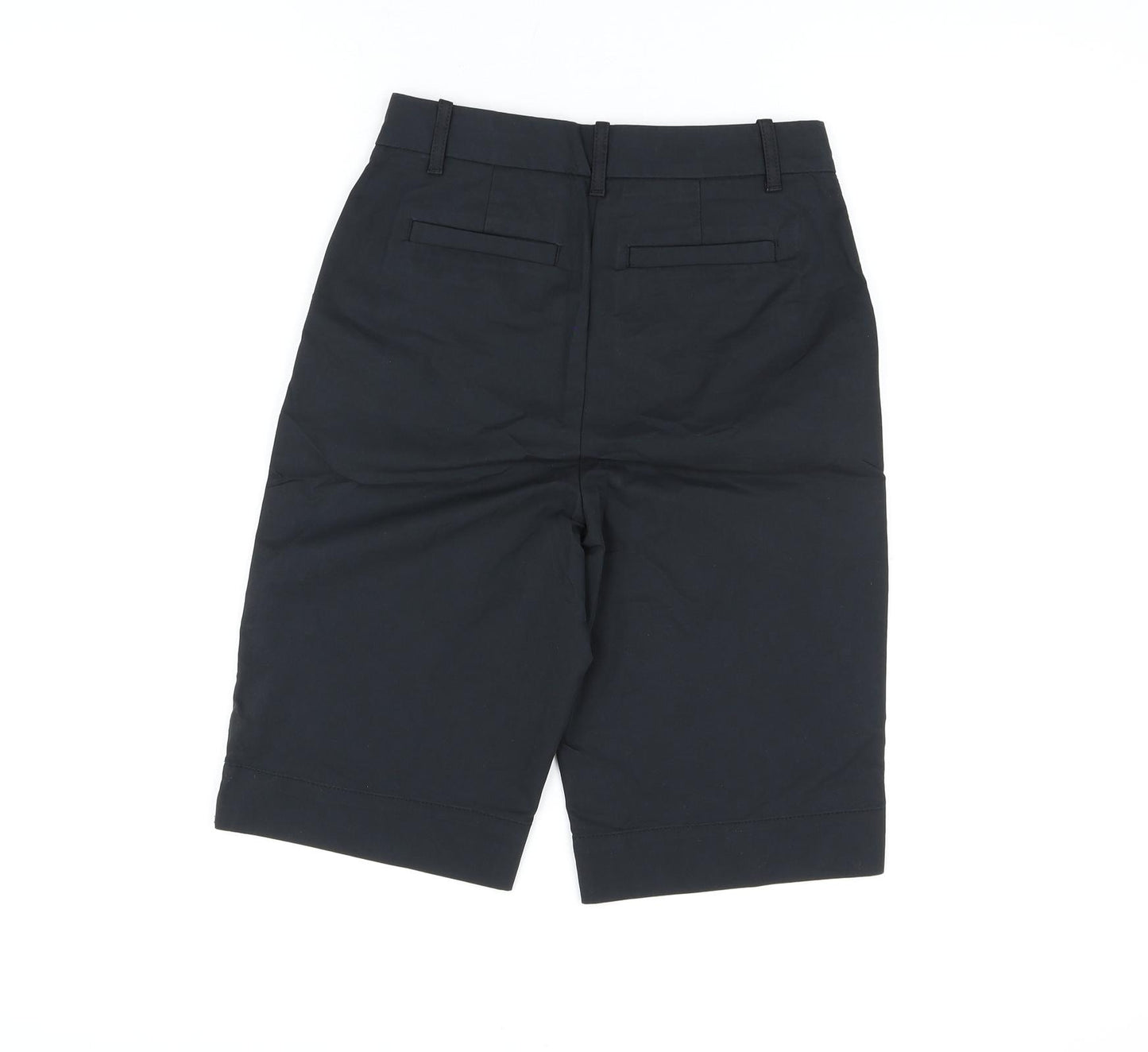 Marks and Spencer Womens Black Cotton Bermuda Shorts Size 6 L11 in Regular Zip