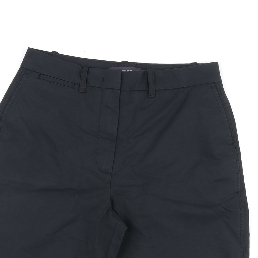 Marks and Spencer Womens Black Cotton Bermuda Shorts Size 6 L11 in Regular Zip