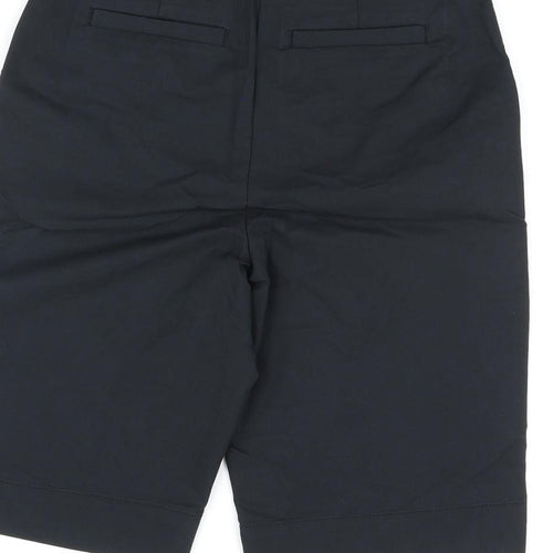 Marks and Spencer Womens Black Cotton Bermuda Shorts Size 6 L11 in Regular Zip
