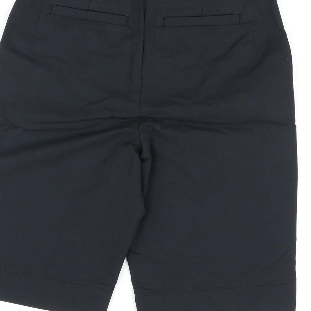 Marks and Spencer Womens Black Cotton Bermuda Shorts Size 6 L11 in Regular Zip