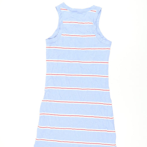 Marks and Spencer Womens Blue Striped Cotton Mini Size S Round Neck Pullover