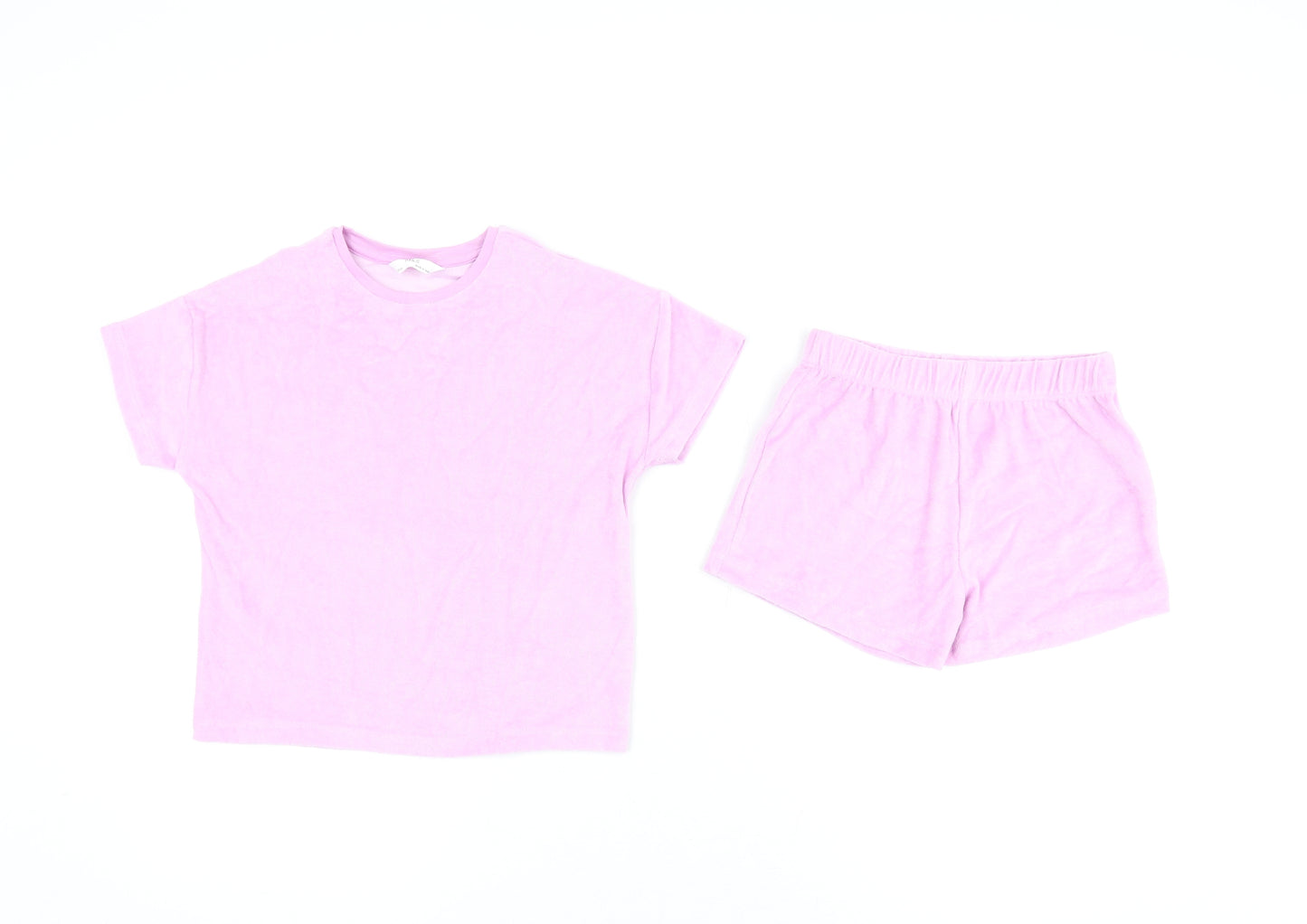 Marks and Spencer Girls Purple Cotton Shorts Outfit/Set Size 5-6 Years Pullover