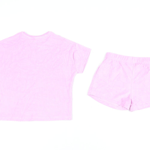 Marks and Spencer Girls Purple Cotton Shorts Outfit/Set Size 5-6 Years Pullover