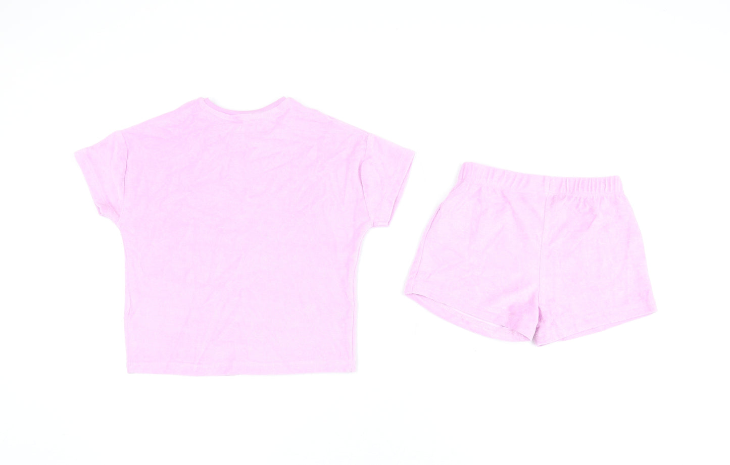 Marks and Spencer Girls Purple Cotton Shorts Outfit/Set Size 5-6 Years Pullover