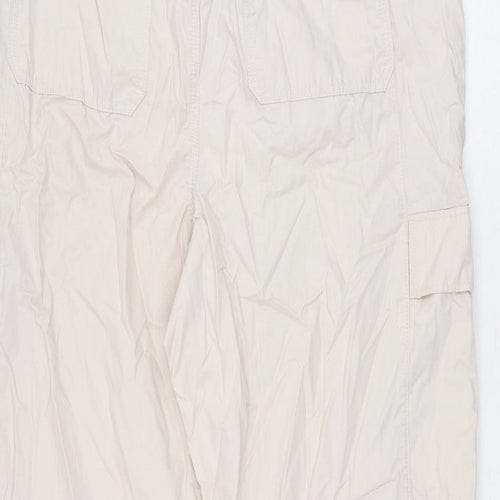 Marks and Spencer Womens Pink Cotton Cargo Trousers Size 20 L27 in Regular Drawstring