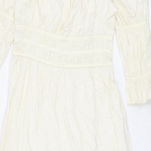 Marks and Spencer Womens Ivory Cotton A-Line Size 12 Square Neck Pullover