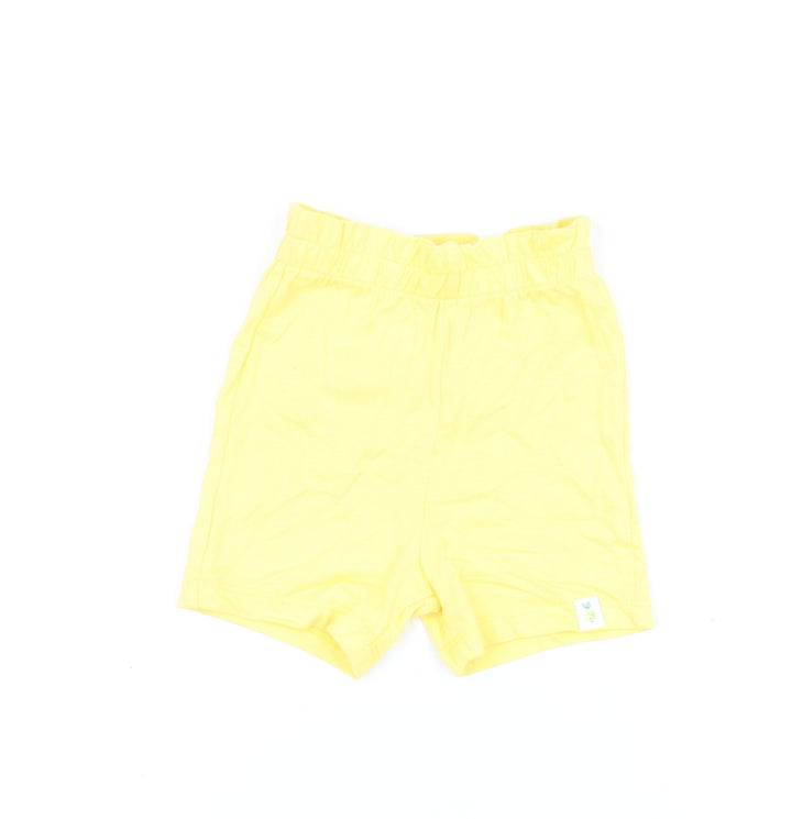 Marks and Spencer Girls Yellow Cotton Shorts Outfit/Set Size 12-18 Months Pullover