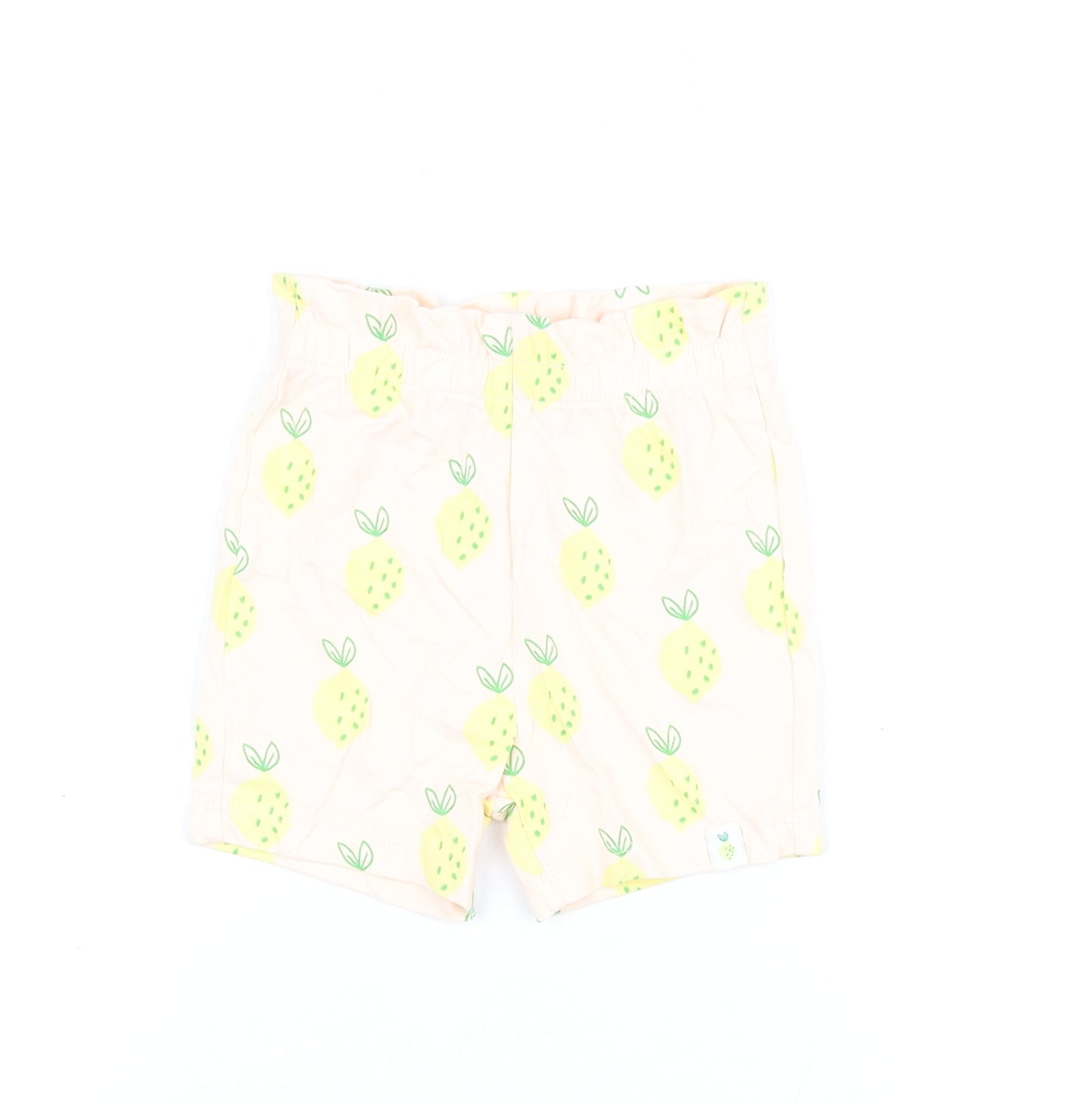 Marks and Spencer Girls Pink Geometric Cotton Shorts Outfit/Set Size 9-12 Months Pullover - Lemon Print