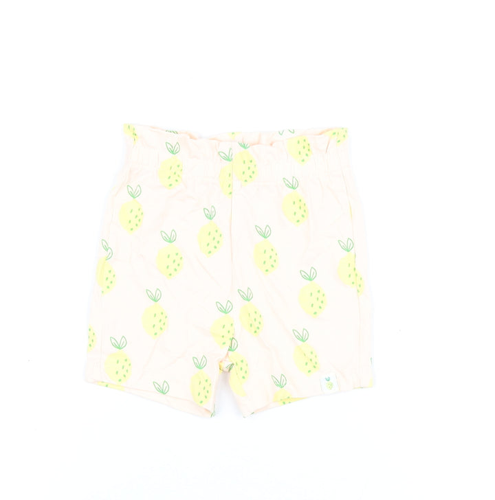 Marks and Spencer Girls Pink Geometric Cotton Shorts Outfit/Set Size 9-12 Months Pullover - Lemon Print