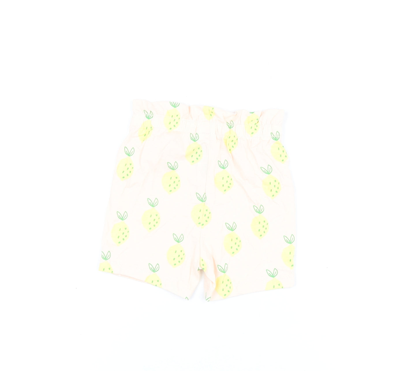Marks and Spencer Girls Pink Geometric Cotton Shorts Outfit/Set Size 9-12 Months Pullover - Lemon Print